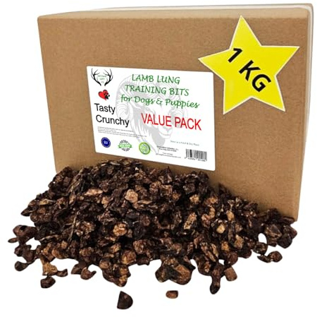 Récompenses d'entraînement pour Chiens, (1000 g, Cubes de poumon de Agneau)