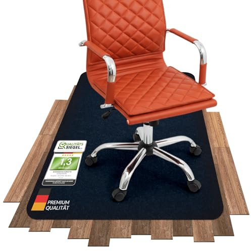 COSYLAND Tapis de Sol Bureau 90 x 120cm, Tapis Chaise de Bureau 2.0 Antidérapant, Protection Sol pour Chaise à roulettes, Protège Parquet et Sols Durs,Bleu Marine