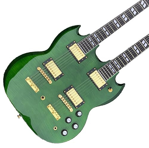Spot Tiger Skin Grain Green 6 cuerdas Guitarra eléctrica de 12 doble mástil, JP eds1275, guitarra(Guitar)