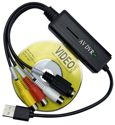 Lerpwige Scheda di acquisizione video USB 2.0 Convertitori USB Adattatore portatile Cattura video Convertitori digitali Scheda per PC Laptop Adattatore da analogico a digitale