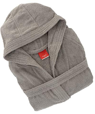 Gabel - Accappatoio adulto unisex in spugna di puro cotone idrofilo, tinta unita, peso spugna 380 gr/mq, ampie tasche, cintura e pratico cappuccio, anche come vestaglia.