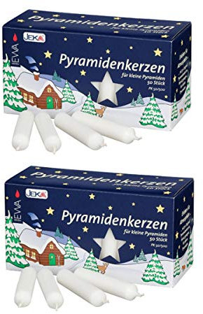 Ebersbacher Kerzenfabrik GmbH EWA raumbox Kerzen PYRAMIDENKERZEN weiß für Advents- & Weihnachtspyramiden | 100 Stück