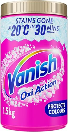 Vanish Stain Remover, Gold Oxi Action Powder, 1.5kg, Removes Stains Laundry Detergent Leave Behind, Protects Fabric Colours and Removes Odours, Bleach Free
