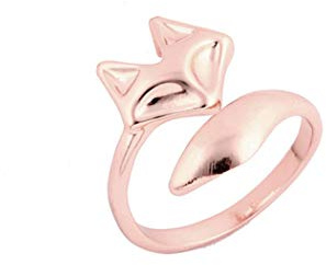 Chandler Fox Ring Fashion Rose Gold Engagement Rings for Women Girls Adjustable fox Animal Knuckle Jewelry Gift
