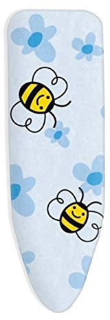 ZJBKX Bügelbrettbezug mit extra Dicker Polsterung, passend für alle großen Bügelbretter, Blue Flower Bee, 130x45cm