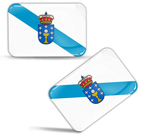 Biomar Labs Galicien Auto Flagge Aufkleber 3D Doming 2er Set F 85