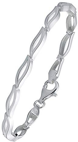 Vinani Armband klassisch mattiert glänzend 925 Sterling Silber Gliederarmband 2BSS