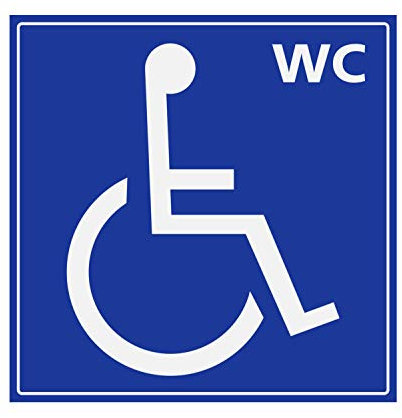 Panneau Rigide Handicapé - Personne à mobilité réduite WC 25x25cm épaisseur 3mm