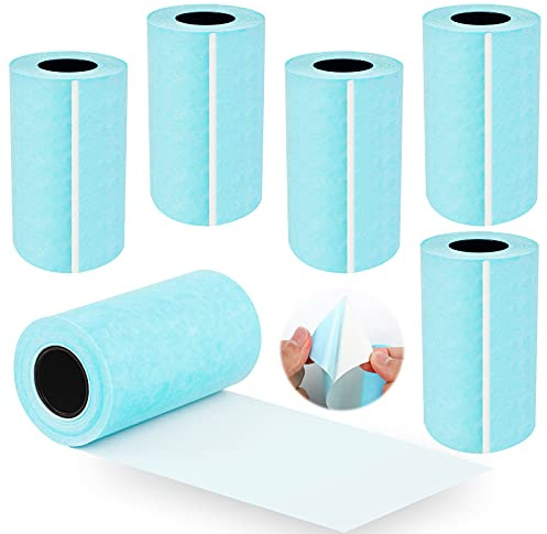 6 Stück Aufkleber Papierrolle 57mm x 30mm Mini-Fotodrucker Papier Thermopapier Fotodrucker Stickerrolle Selbstklebend Thermopapiere Thermodruckpapier für Paperang P1 / P1S / P2 Pocket Foto Drucker
