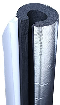 GEREP Selbstklebend Rohrisolierung Mit Folie, Isolierschlauch, Wandstärke 10/20/30mmWasser Rohrdämmung Flexibel Isolierungsrohr/Wall Thickness 30mm / ID48mm