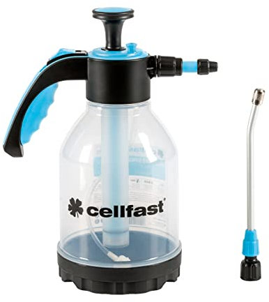 Cellfast Spruzzatore a pressione, per spruzzare e curare con fertilizzanti liquidi e prodotti fitosanitari, ugello regolabile, lancia in alluminio, alta qualità, capacità: 1,5 l