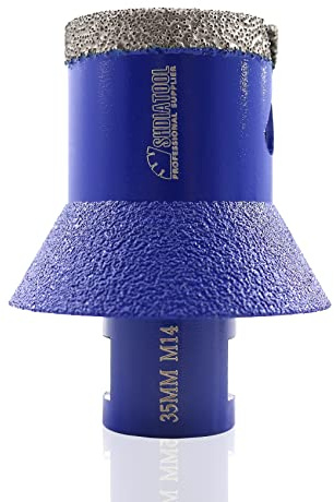 SHDIATOOL Diamond Drill Bits 35mm Chamfer-bits M14 For Hole Drilling and Beveling Shaping Enlarging Trimming in Porcelain Tile Ceramic Marble Granite Stone