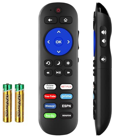 IR Remote for Roku TV Remote & Roku Players, Not for Roku Stick, Compatible with Roku 1 2 3 4, Express, Premiere, Ultra/LT Models Listed, Power and Volume Require Learning Old TV Remote to Setup