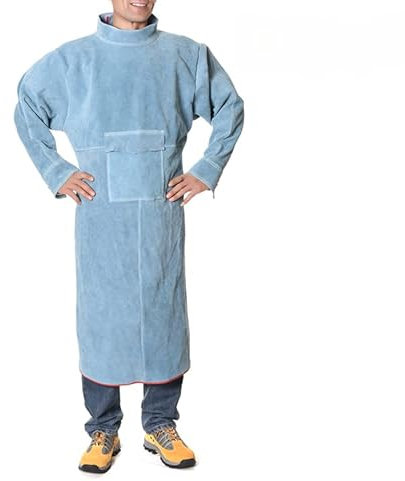 Schweißerschürze aus Leder Canvas Apron Schweißerschürze Hitzebeständige and Flammhemmende Schwere Arbeitsschürze aus Leder für Ingenieure Tischler Handwerker für Küche,Garten,Keramik,Werkstatt,Garage