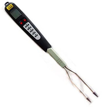 NOOFIE Digital Instant Read Meat Thermometer, Backlit Double Fork BBQ Fork Thermometer for Kitchen, Food Cooking, Grilling, Home Brewing and Frying