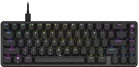 Corsair K65 PRO Mini RGB 65% Optical Mechanical Gaming Keyboard - OPX Schalter - PBT Double-Shot Tastenkappen - iCUE Kompatibel - QWERTY NA Layout - Schwarz