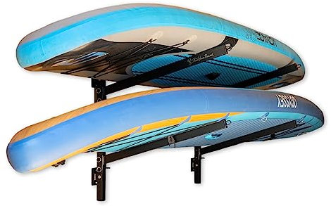 StoreYourBoard Standup Paddleboard und Surfboard Aufbewahrungsregal, 2 SUP verstellbare Wandhalterungssystem, strapazierfähig, hält 90 kg