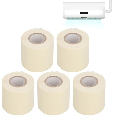 Tomotato Cinta de PVC para Tuberías, Cinta Aislante Resistente al Aceite de 6cm de Ancho para Aire Acondicionado y Conductos, Paquete de 5 Rollos para Reparación y Sellado de Sistemas de Calefacción