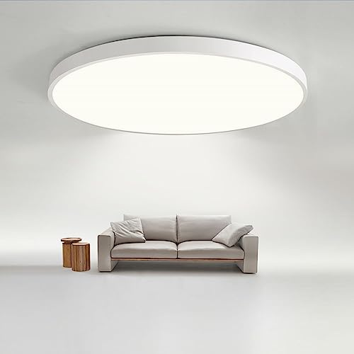 JDONG LED Deckenleuchte 36W Flach Rund Weiß Deckenlampe Ø40CM | Modern Warmweiß 3000K Lampe für Schlafzimmer Büro Wohnzimmer Küche Keller Balkon Ultra Dünn 4CM
