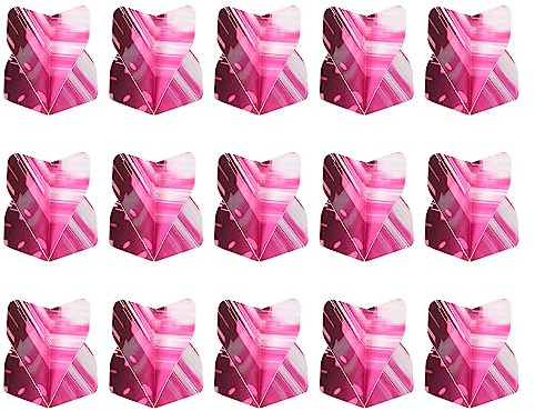 PATIKIL Extra Thick Standard Dart Flights, 15 Stück Dart Flight Dartzubehör für Soft und Steel Tip Dartpfeile, Dicke Gestreift Modell Rosa
