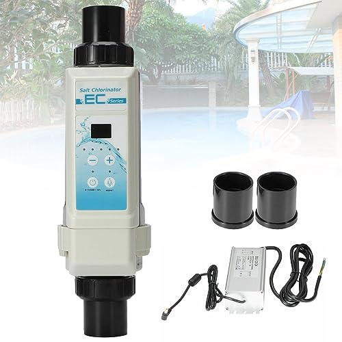 TAHALI Chlorinateur de sel, générateurs de Chlore au sel d'eau salée de Piscine Dispositif de chloration au sel d'électrolyse, générateur de Chlore électronique, pour Piscine,EC12