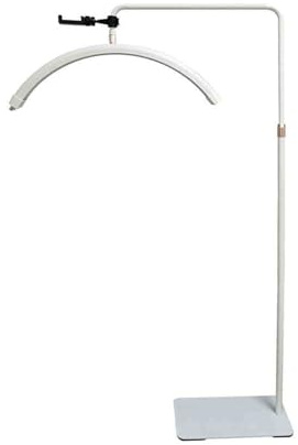 Lampada per Extension Ciglia Luce Fredda e Calda, Regolabile in Luminosità e Altezza Ideale per Tatuatori, Onicotecnici e Estetisti - Supporto per Telefono Lampada a LED Mezzaluna,50W