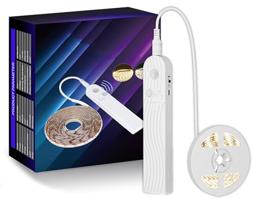 Lámpara con Sensor con lámpara LED Inteligente para gabinete, luz Nocturna Debajo de la Cama, Estante de Cocina, Parte Inferior del gabinete, Tira de luz para Armario de Zapatos
