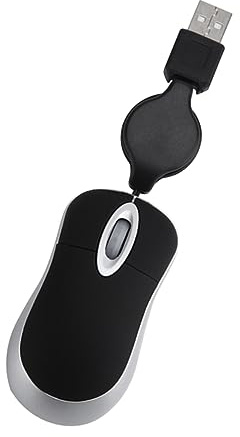 OSALADI Petite Souris Filaire USB Photoélectrique 1000 Dpi, Plastique Noir | 3 Touches, Molette à Défilement 3 Voies, Portable, Positionnement Précis, pour Notebook et Ordinateurs de Bureau