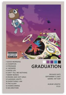 Kanye West Abschluss-Album-Poster, dekorative Malerei, Leinwand, Wandposter und Kunstdruck, moderne Familienschlafzimmer-Dekoration, Poster, 40 x 60 cm
