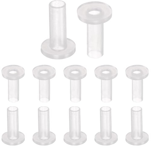 QUARKZMAN 12pz Cuscinetti Manicotto Flangiati Boccole in Plastica 4mm Foro x 5mm OD x 15mm Lunghezza Boccole Nylon, Traslucido