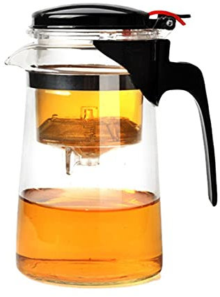 LeGDOr Glass Teapot,Stovetop Safe Glass Tea Kettle with Infuser,for Tea and Coffee,Borosilicate Tea Pot for Loose Tea (500ML)