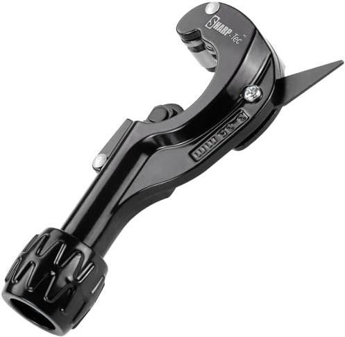 Sharp-tec 3-35mm Pipe Cutter with Deburring Blade, Adjustable Tube Cutting Tool with Aluminium Alloy Body, Heavy-Duty Copper Pipe Cutter for Plumbing & DIY