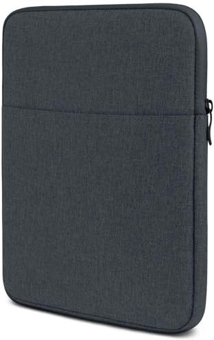moex Tablet Hülle für Amazon Fire HD 10 (2023) Tasche mit Reißverschluss und Fach für Zubehör, Nylon Stoff Sleeve weich Gepolstert, Schutzhülle Minimalistisch Dash Case, Anthrazit