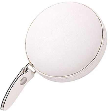 MISUVRSE Cinta métrica retráctil de 150 cm con piel sintética redonda para funda tamaño de bolsillo, regla lateral suave, portátil, herramienta de medición para cuerpo, cintura, tela, costura