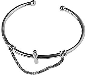 EinstellbareSterling Silber Armreif Armband, Modische Dekorationsarmbänder, 925er-Sterlingsilber-Armreif, modisch, solide Knotenkette, Hip-Hop-Stulpe-Armreif, verstellbar, offenes Amulett-Armband, Ewi