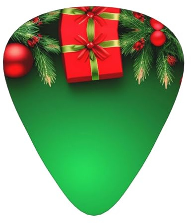 Gitarrenplektren, 12-teiliges Set, angenehm in der Hand mit glatten Kanten, drei Stärken, passend zu weihnachtlichem Hintergrundmuster