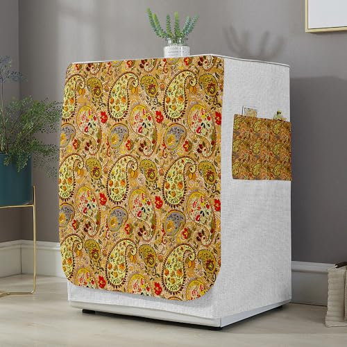 Highdi Housse de Protection pour Machine à Laver, Chargement Frontal Housse La Poussière avec Ouverture Frontale pour Linge Domestique (Cachemire,Capacité S 6~7.5KG)