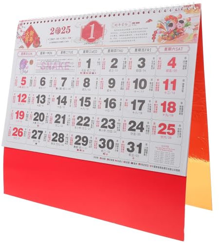 ABOOFAN 2025 Chinesischer Hängekalender Jahr Der Schlange Wandkalender 2025 Chinesischer Mondkalender Fengshui- Für Home-Office-Dekoration E