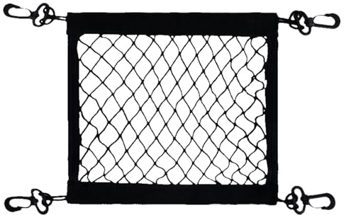 Rete elastica per moto, rete bagagli per moto, rete da trasporto in poliestere ad alta elasticità, con 4 ganci regolabili, girevole a 360 gradi, facile da installare