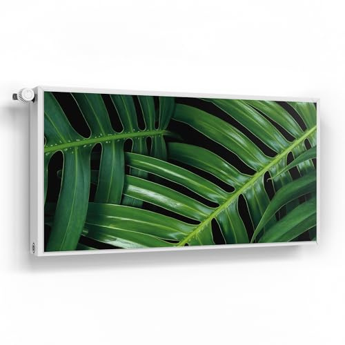 DEQORI Magnetfolie für Heizung 120x60 cm | Motiv Grüne Blattadern | dekorative Magnetmatte Heizkörper Schutz Verkleidung | Magnet Deko-Folie selbstklebend, magnetisch & wasserabweisend