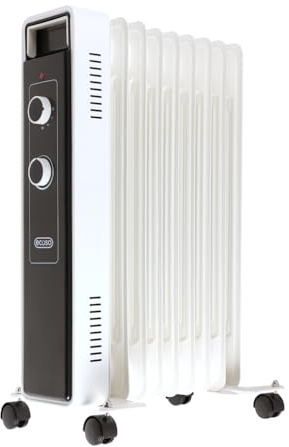 ECOSO 2000W White UK Plug Oil Filled Electric Radiator 620 x 240mm