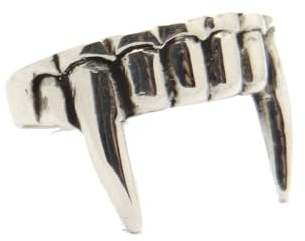 IMINI Personalized Gothic Vampire Teeth Rings for Women Men Werewolf Fang Cool Adjustable Finger Ring Fashion Expandable Open Size Halloween BFF Festival Classic Jewelry Gifts Party Favors