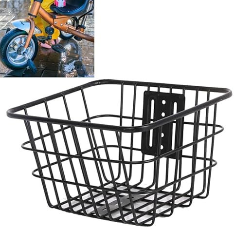 Panier Avant de vélos, Support de Rangement de Guidon en Fil métallique 27x20x16cm pour vélos électriques, vélos de Grand-mère et vélos de Ville