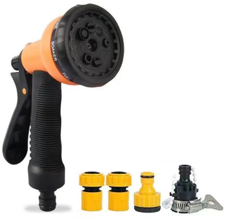 Pistola Giardino Acqua, Pistola Irrigazione Giardino, Pistola Acqua Giardino, Pistola per Irrigazione con 8 Modalità Regolabili per Doccia Giardino,Lavaggio auto,Pulizia Marciapiede e Pet Balneazione