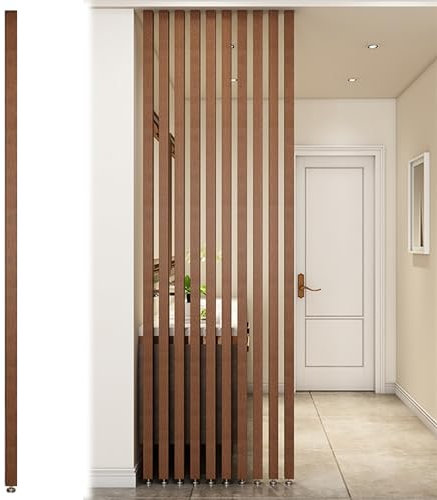 Raumteiler mit Holzlamellen, modern, hohl, dekorativ, Säule für Wohnzimmer, Eingang, Restaurant, Büro, Boden bis Decke, Wandtrennwand (Holz, 240 cm)