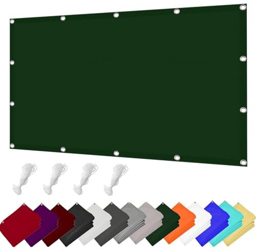 Tenda da Sole Parasole Vela Ombreggiante Parasole 130 x 200 cm Antivento, Robusto, con Fune Telo Ombreggiante Quadrato Impermeabile Rete, per Giardino, Balcone, Verde Scuro