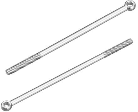 sourcing map 4 pernos de ojo de elevación M8 x 150 mm, acero inoxidable 304 para maquinaria de hombro, anillo de elevación para válvulas de compuerta de tuberías, sujetadores de tubería de acero de