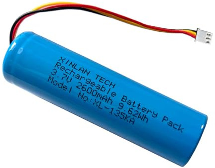 XINLANTECH 18650 1s1p 2600mAh 3.7V batería recargable de iones de litio con conector Jst XH2.54/3p Conector Conector Cable para DIY Electrónica, Juguetes, Iluminación y dispositivos Bluetooth