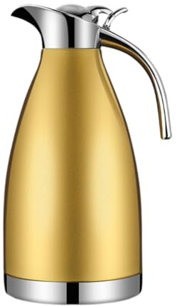 Gralara Carafe Vacuum pour Café et Thé En Acier Inoxydable 1.5L Couvercle En Silicone Sans Fuite Design Pratique pour Verser Facilement Conservation Longue D, or