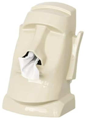 Mwqpgyh Kreativer Tissue Box Halter, 14,5x17x23.5cm ABS Osterinsel-Statue Taschentuchbox, Dekorative Taschentuch Box, Taschentuchspender Für Servietten Sonnenbrillen Kopfhörer Küche